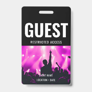 Gast Individueller Name All Access Pass KonzertPer Ausweis