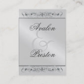 Gast-Info-Karte Großherzogin-silberne Rolle Visitenkarte (Rückseite)