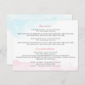 Gast Information Cards | Farbe Rosa und Blau Begleitkarte (Vorne/Hinten)