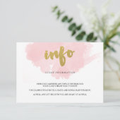 Gast-Informationen zu Gold und Blush Begleitkarte (Stehend Vorderseite)