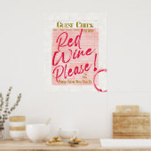 Gast Karo Empfang Red Wine Bitte Bar Poster (Küche)