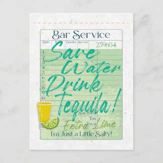 Gast Karo Empfang Rett Water Drink Tequila Salty Postkarte
