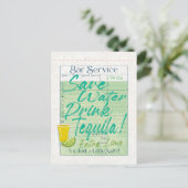Gast Karo Empfang Rett Water Drink Tequila Salty Postkarte (Stehend Vorderseite)