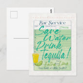 Gast Karo Empfang Rett Water Drink Tequila Salty Postkarte (Vorne/Hinten)
