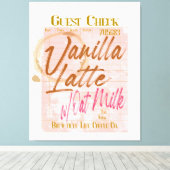 Gast Karo Empfang Vanilla Latte Kaffee Hafermilch Leinwanddruck (Insitu (Holzboden))