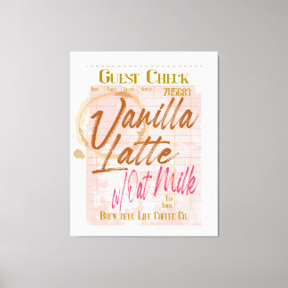 Gast Karo Empfang Vanilla Latte Kaffee Hafermilch Leinwanddruck