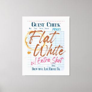 Gast Karo erhalten flach weißer Kaffee Extra Shot Leinwanddruck