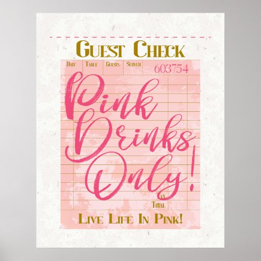 Gast Karo erhalten rosa Getränke Preppy Feminine Poster (Vorne)