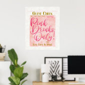 Gast Karo erhalten rosa Getränke Preppy Feminine Poster (Heimbüro)