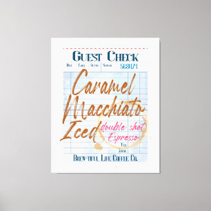 Gast Karo Icciot Coffee Receipt Caramel Macchiato Leinwanddruck
