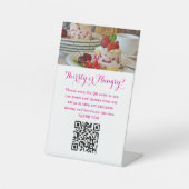 Gast-kontaktloses QR-Codemenü benutzerdefiniertes Sockelschild (Vorderseite)