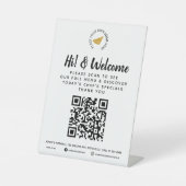Gast-Menü QR Code Business Custom Pedestal Sign Sockelschild (Vorderseite)