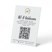 Gast-Menü QR Code Business Custom Pedestal Sign
