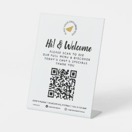 Gast-Menü QR Code Business Custom Pedestal Sign Sockelschild
