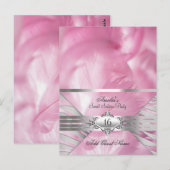 Gast Name Cards Pink Sweet 16 Postkarte (Vorne/Hinten)