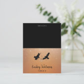 Gast Name gedruckte Table Card Ravens Halloween Postkarte (Stehend Vorderseite)