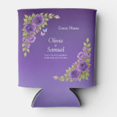 Gast Name Lila Mauve Blume & White Wedding Dosenkühler (Vorderseite)