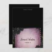 Gast Name Printed Platzkarte Lila Gothic Postkarte (Vorne/Hinten)