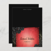 Gast Name Printed Platzkarte Red Gothic Postkarte (Vorne/Hinten)