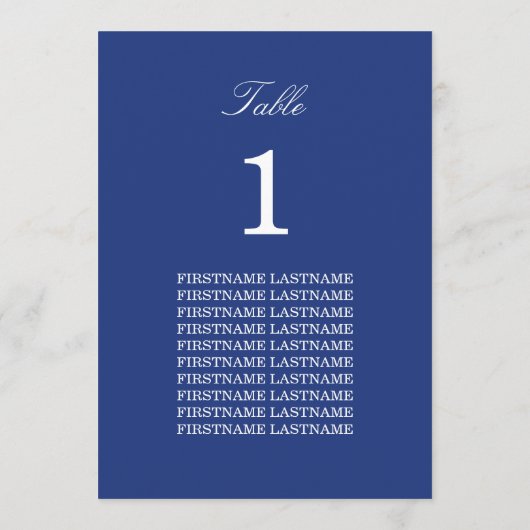 Gast-Namen Dark Blue Table Card (Rückseite)