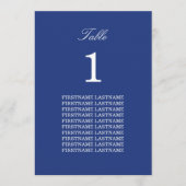 Gast-Namen Dark Blue Table Card (Vorderseite)