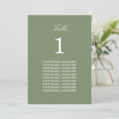 Gast-Namen Sage Green Table Card (Stehend Vorderseite)
