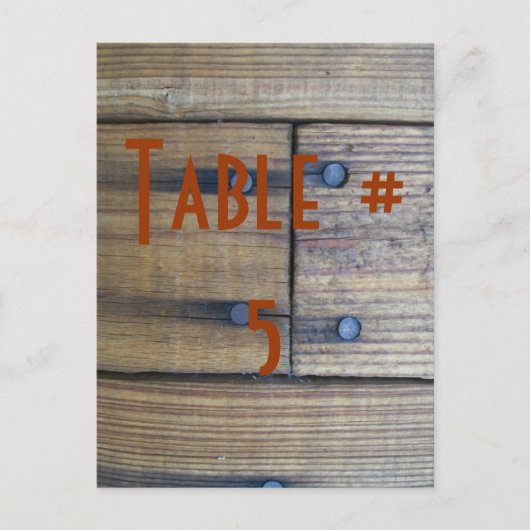 Gast-Tischnummer Postkarte (Vorderseite)