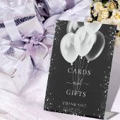 Gast von Black Silber Glitzer Balloons Sockelschild