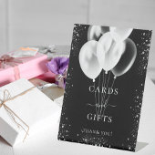 Gast von Black Silber Glitzer Balloons Sockelschild