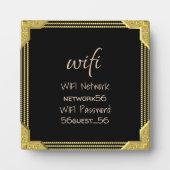 Gast WIFI Information Password Gold Frame Fotoplatte (Vorderseite)