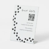 Gast WiFi QR Code Hund Pfote Pfad Sockelschild (Vorderseite)