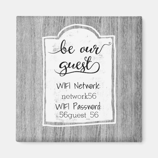 Gast-WLAN-Informationen Passwort Magnet (Vorne)
