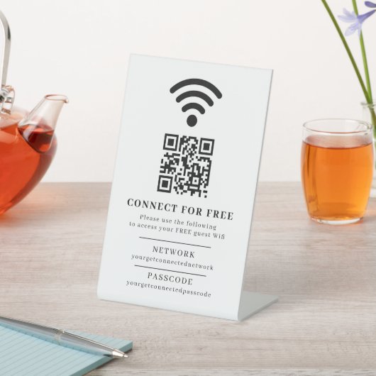 Gäst-WLAN-QR-Code-Schild | WLAN | Hochzeit Sockelschild (In SItu)