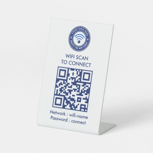 Gäst-WLAN-QR-Code-Schild | WLAN Sockelschild (Vorderseite)