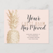 Gast Zimmer verschoben Ananas leicht Gold rot bewe Ankündigungspostkarte (Vorderseite)