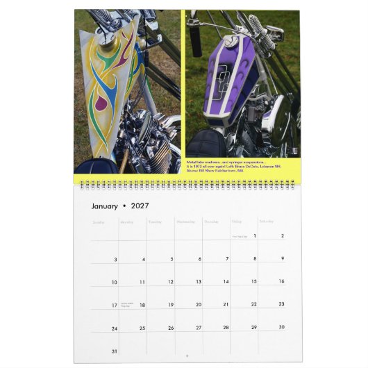 Gastank Graphics Motorrad Lackkunst Riesig Kalender (Jan 2027)