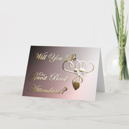 Gastbuch-Betreuer Hochzeit Vorschlag einladen Taub Dankeskarte (Vorderseite)