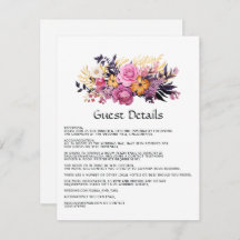 Gastdetails: Rosa, Lila, Schwarz und Gold