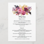 Gastdetails: Rosa, Lila, Schwarz und Gold Menükarte (Vorderseite)