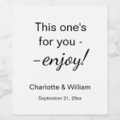 Gäste bevorzugen Schwarz-weiße Hochzeiten Weinetikett (Einzelnes Label)