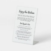 Gäste genießen die Küche einfache Hausregeln Sockelschild (Vorderseite)