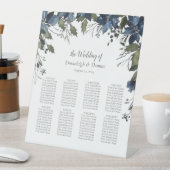 Gäste Seekarte Poinsettia Floral Navy Blau Sockelschild (In Situ)