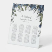 Gäste Seekarte Poinsettia Floral Navy Blau Sockelschild (Vorderseite)