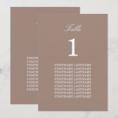 Gästebamen Taupe Table Card (Vorne/Hinten)