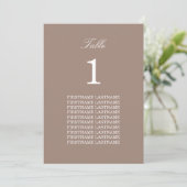 Gästebamen Taupe Table Card (Stehend Vorderseite)