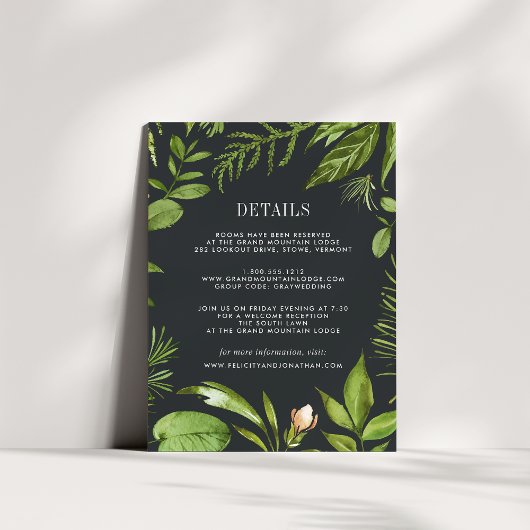 Gästebartenausweis Midnight Garden Begleitkarte