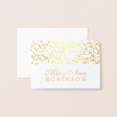 Gästebett Platzkarte Goldene Foil Confetti Folienkarte (Vorderseite mit Umschlag)