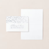 Gästebett-Platzkarte Silver Foil Confetti Folienkarte (Anzeige)