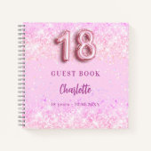 Gästebuch 18. Geburtstag rosa Konfetti Name Notizblock (Vorderseite)