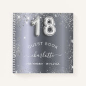 Gästebuch 18. Geburtstag Silberner Glitzer Name gl Notizblock (Vorderseite)